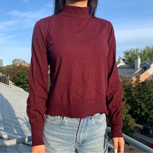 ❌SOLD❌BURGUNDY MOCK NECK SWEATER